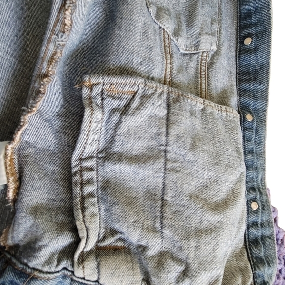 Divided by H&M Denim Jean Jacket with Handpainted Design Size 10 - Picture 7 of 10